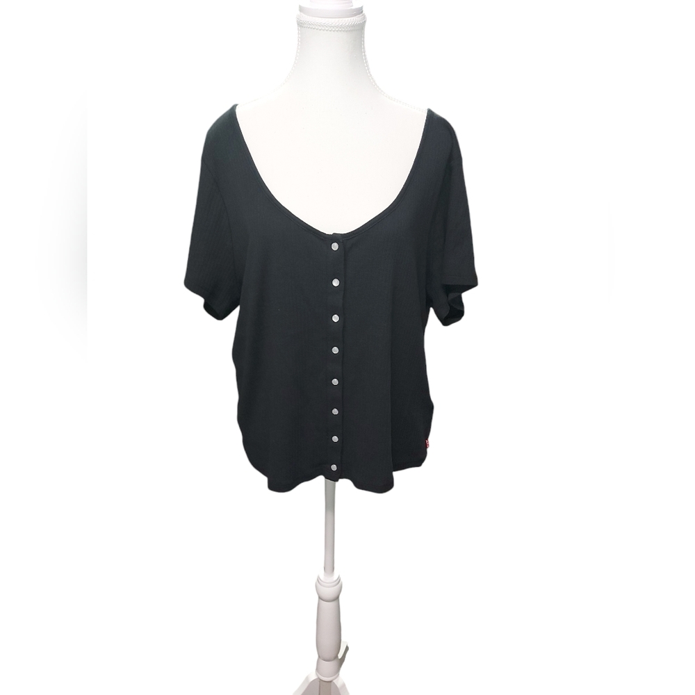 Levi's The Ribbed Tee Slim Fit Black 3X